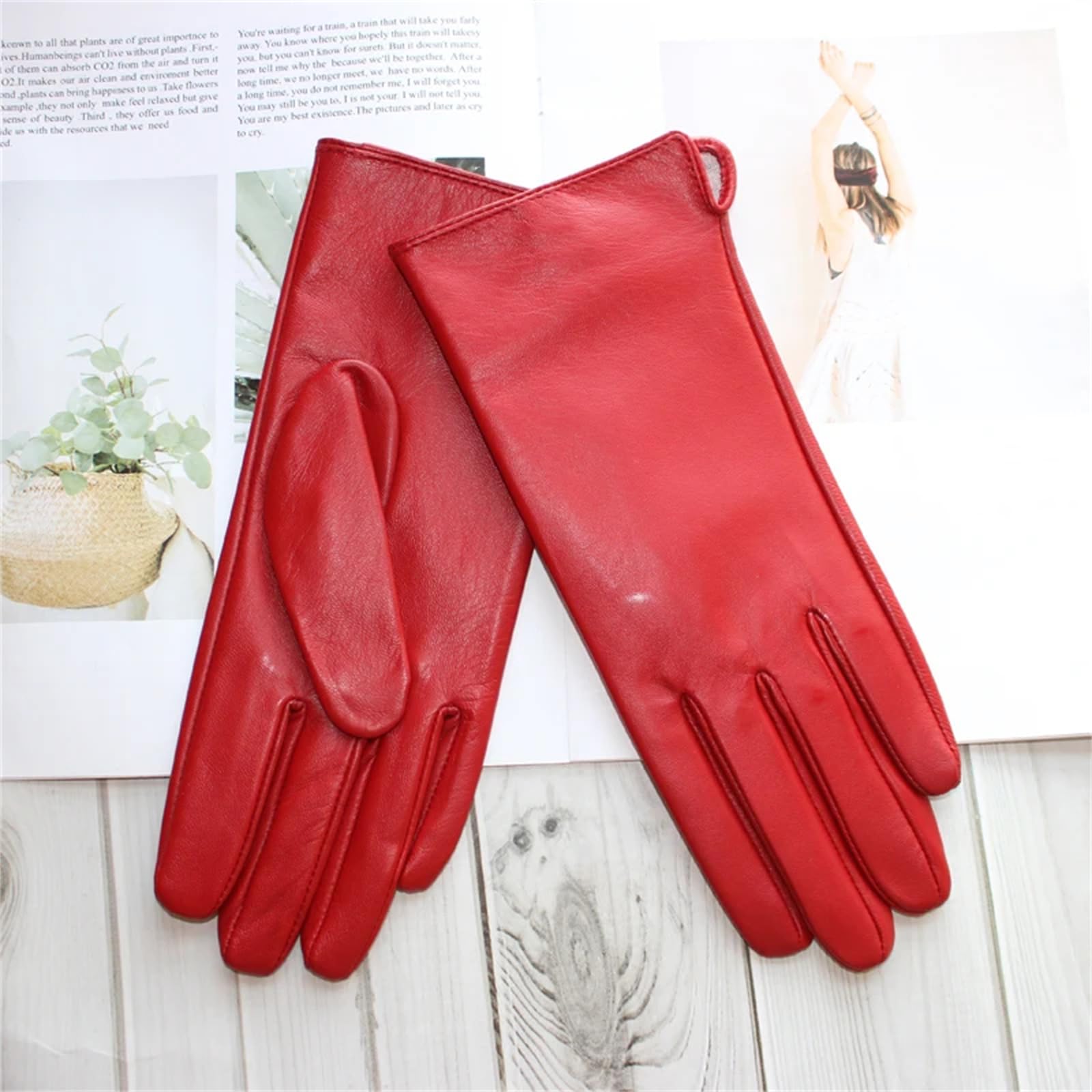 Mnjyihy Gants En Peau De Mouton Pour Femmes En Cuir Simple Fins Sans Doublure Classiques Solides Polyvalents Pour La Conduite
