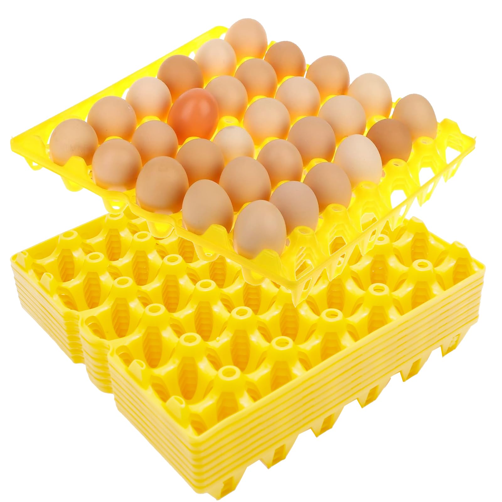 Plateaux à œufs en plastique EATAKWARD x8 pour 30 œufs plats empilables
