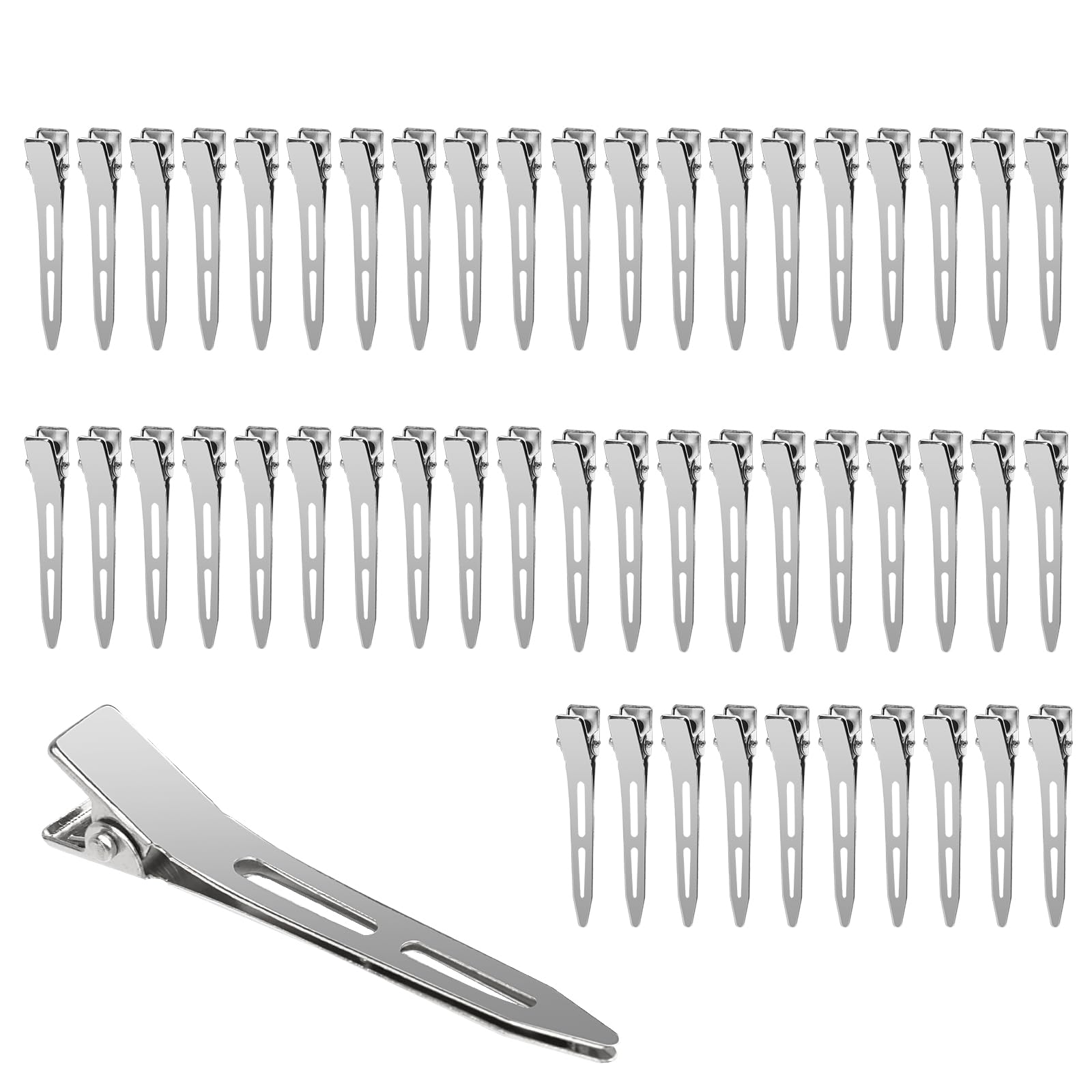 50PCS Pinzas pelo Peluqueria de Duckbill, 5.5CM Profesional Metal Clip de Pelo, RISVOWO Pinzas Para el Pelode Estilismo de Salón, Hair Clips para Peinado pelo Mujere Niña