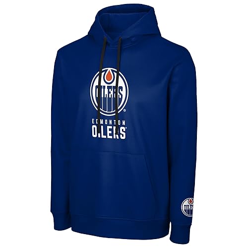 NHL Men's Official Primary Logo Wordmark Performance Pullover Hoodie Sweatshirt