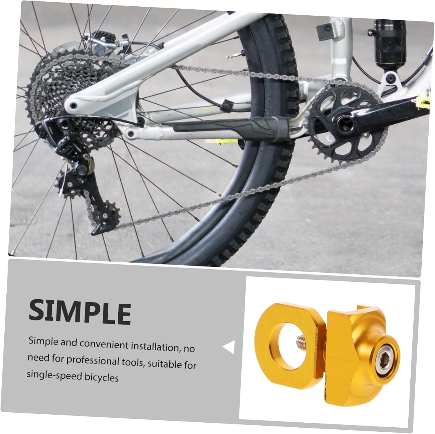 KICHOUSE Bike Chain Tensioner Adjuster Fastener Bolt Portable Chain Adjuster for and Prevents Slippage Easy to Install Finish