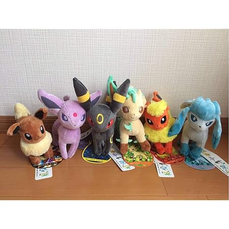 Amazon ポケモンセンターイーブイコレクションぬいぐるみ 6体セット ブラッキー エーフィ グレイシア ブースター リーフィア イーブイ おもちゃ おもちゃ