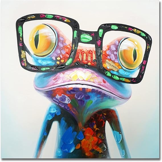 SEVEN WALL ARTS Colorful Animal Wall Art Cute Happy Frog