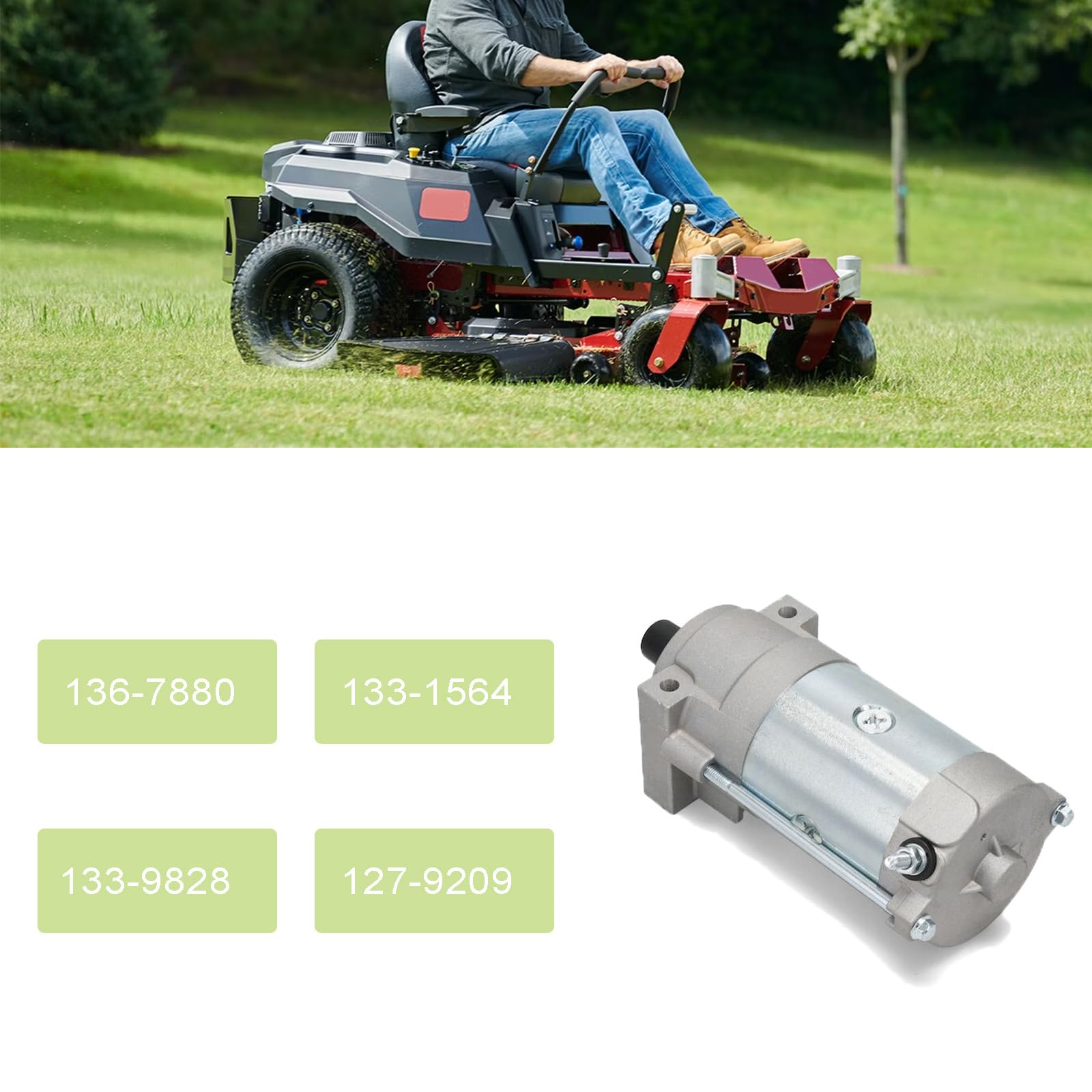 Motor de arranque 136-7880 compatible con motor Toro Timecutter Titan HD Z Master Quest Radius E-Series S-Series 2P77F, arrancador de cortacésped