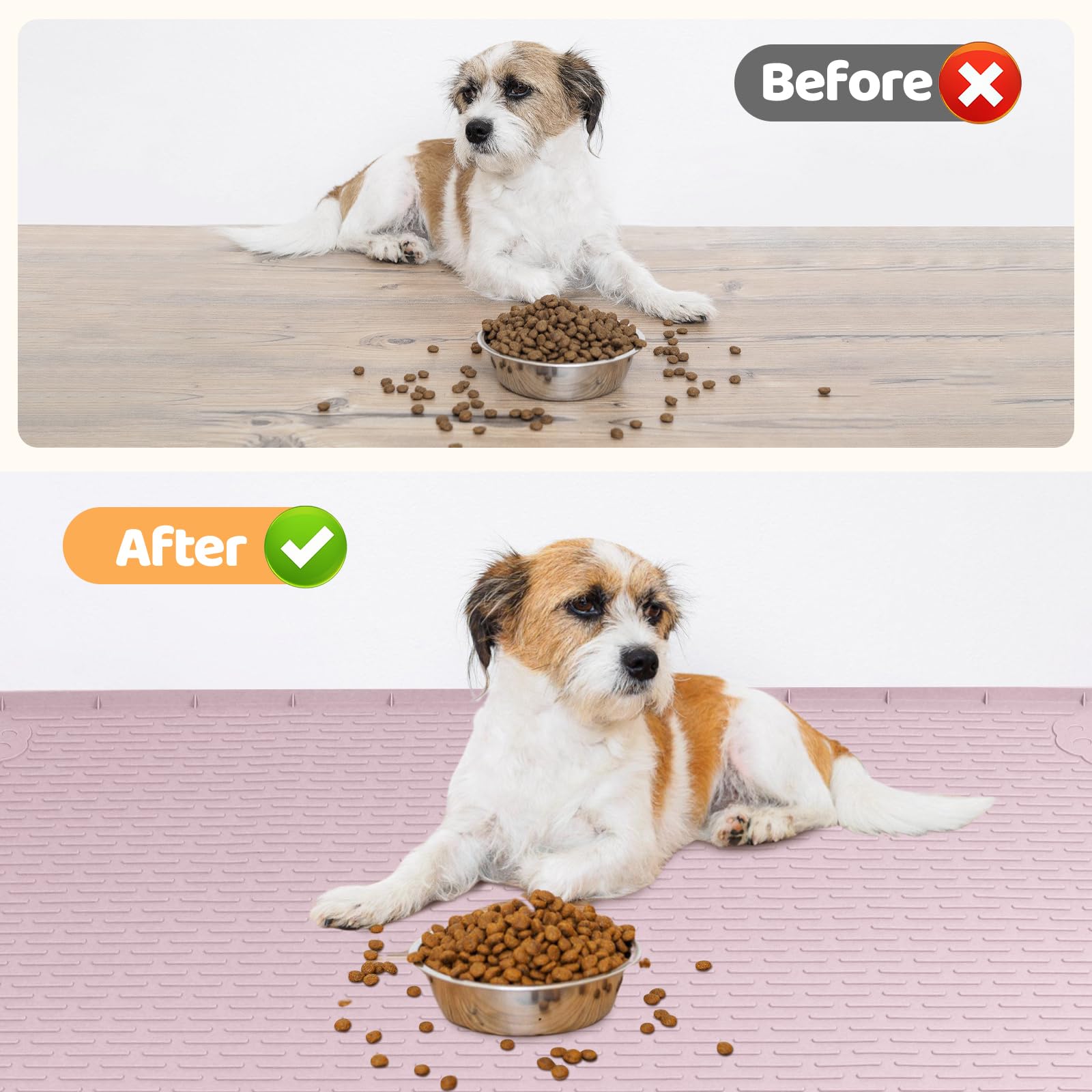 Tappetino per cibo per cani, 127 x 89 cm, extra large, per cibo e acqua