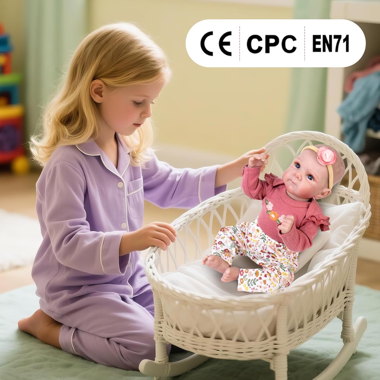 Aori Reborn Baby Dolls Girl - 20 Inch Realistic Newborn Lifelike Baby Doll with Hand-Painted Features - Weighted Cloth Body Cuddle Companion Doll with Outfits, Gift for Kids 3  & Collectors