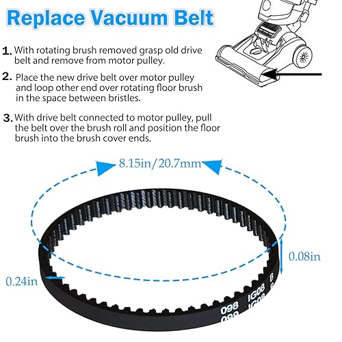 Miniatura 2 de Correas de aspiradora, correas de repuesto para aspiradora vertical Shark Navigator NV350, compatible con modelos: NV350 NV351 NV352 NV353 NV355