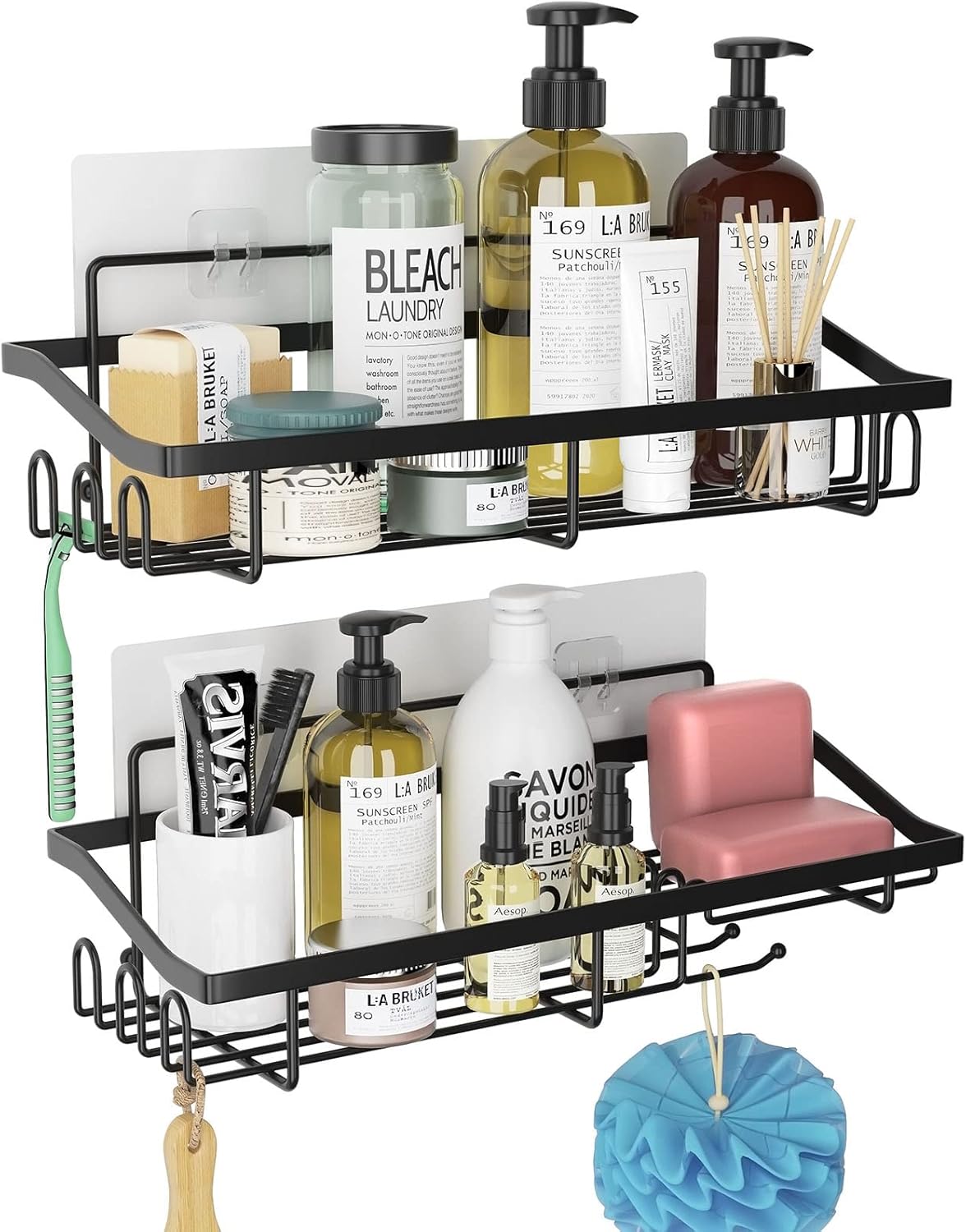 KeFanta Shower Caddy Organizer, Black Shower Shelves