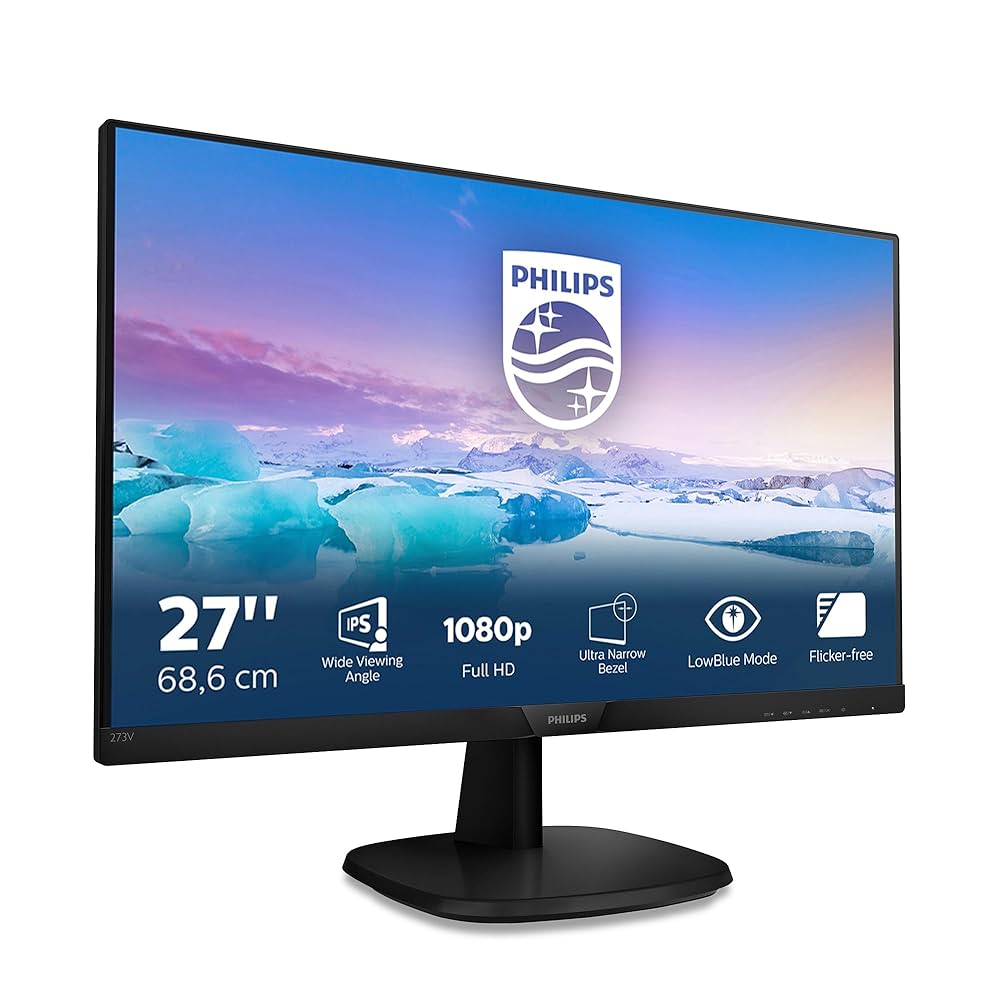 Philips 273V7QDSB - 27 Inch FHD Monitor, 75Hz, 4ms, IPS