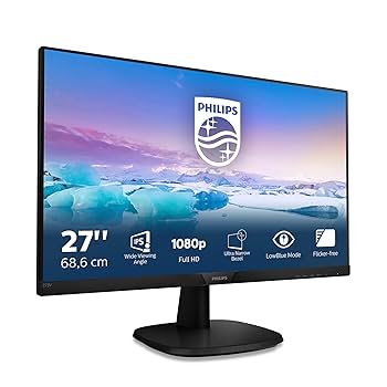 Philips 273V7QDSB - 27 Inch FHD Monitor, 75Hz, 4ms, IPS