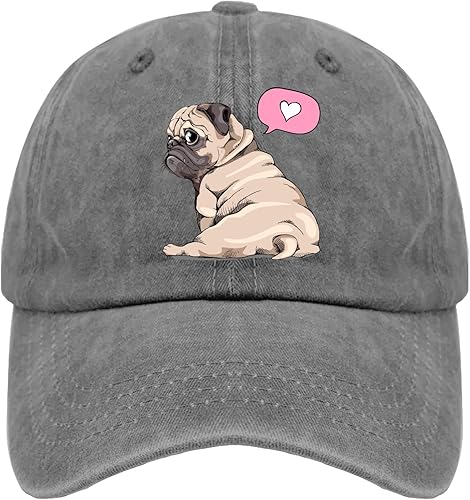 devor Baseball Caps Pug Dog Baseball Cap, Funny Dad Hats for Women