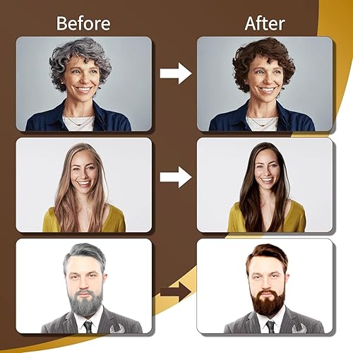 Miniatura 2 de Champú de tinte para cabello castaño oscuro para cabello gris, champú instantáneo de color de cabello para mujeres y hombres, 3 en 1 y