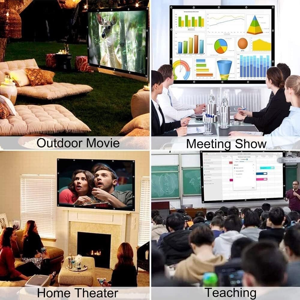 Schermo di proiezione Esterno Portatile Schermo di proiezione Pieghevole for Campeggio Home Theater con Borsa da Trasporto(200In/4:3)