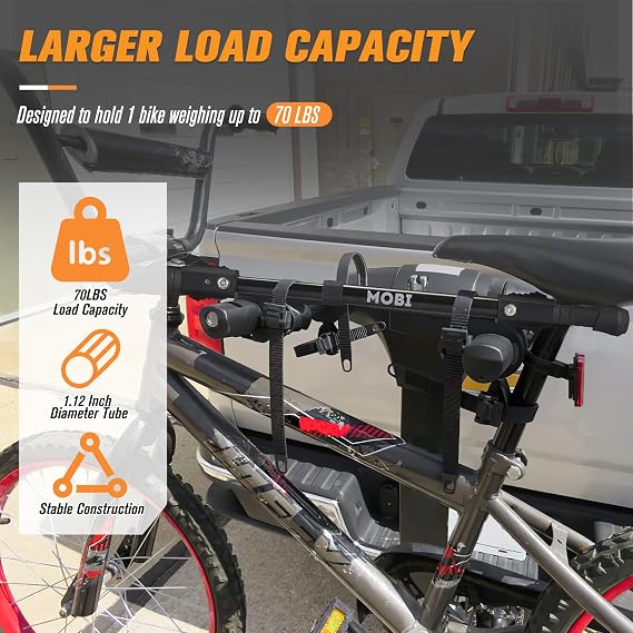 Bike Bar Adapter for Bike Rack, Bike Cross Bar for Bike and Ebike- 70 LBS Wight Capacity, Adjustable Iron Steel Adaptor with Rubber Hooks