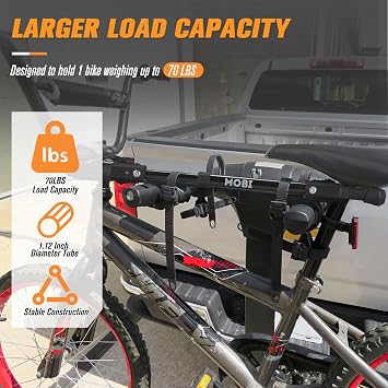 Bike Bar Adapter for Bike Rack, Bike Cross Bar for Bike and Ebike- 70 LBS Wight Capacity, Adjustable Iron Steel Adaptor with Rubber Hooks