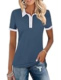 Womens Golf Polo Shirts Short Sleeve Collared Tops Lightweight Moisture Wicking Tennis Activewear S-XXL