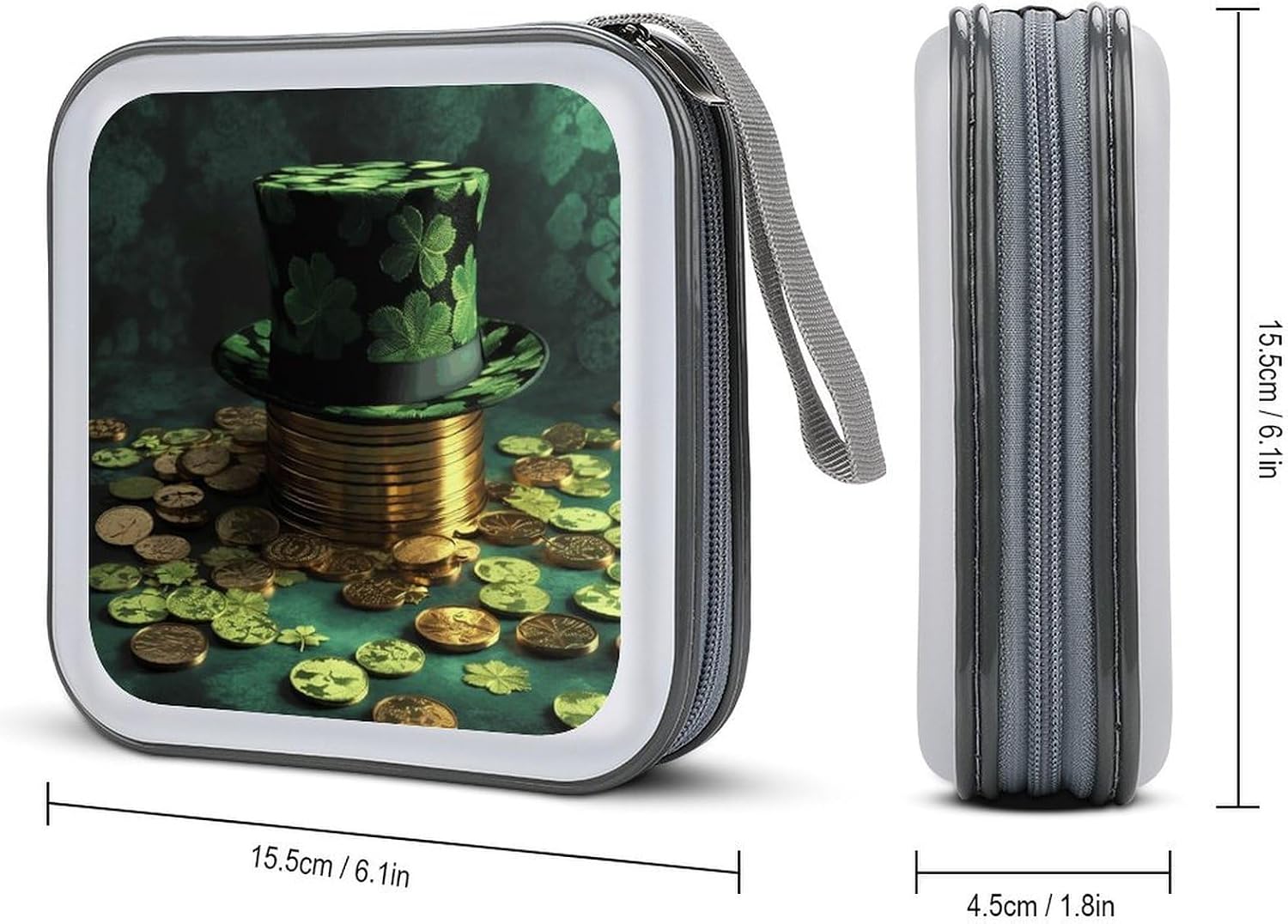 Green Hat And Gold Coins CD Case CD Storage Box DVD Sleeves