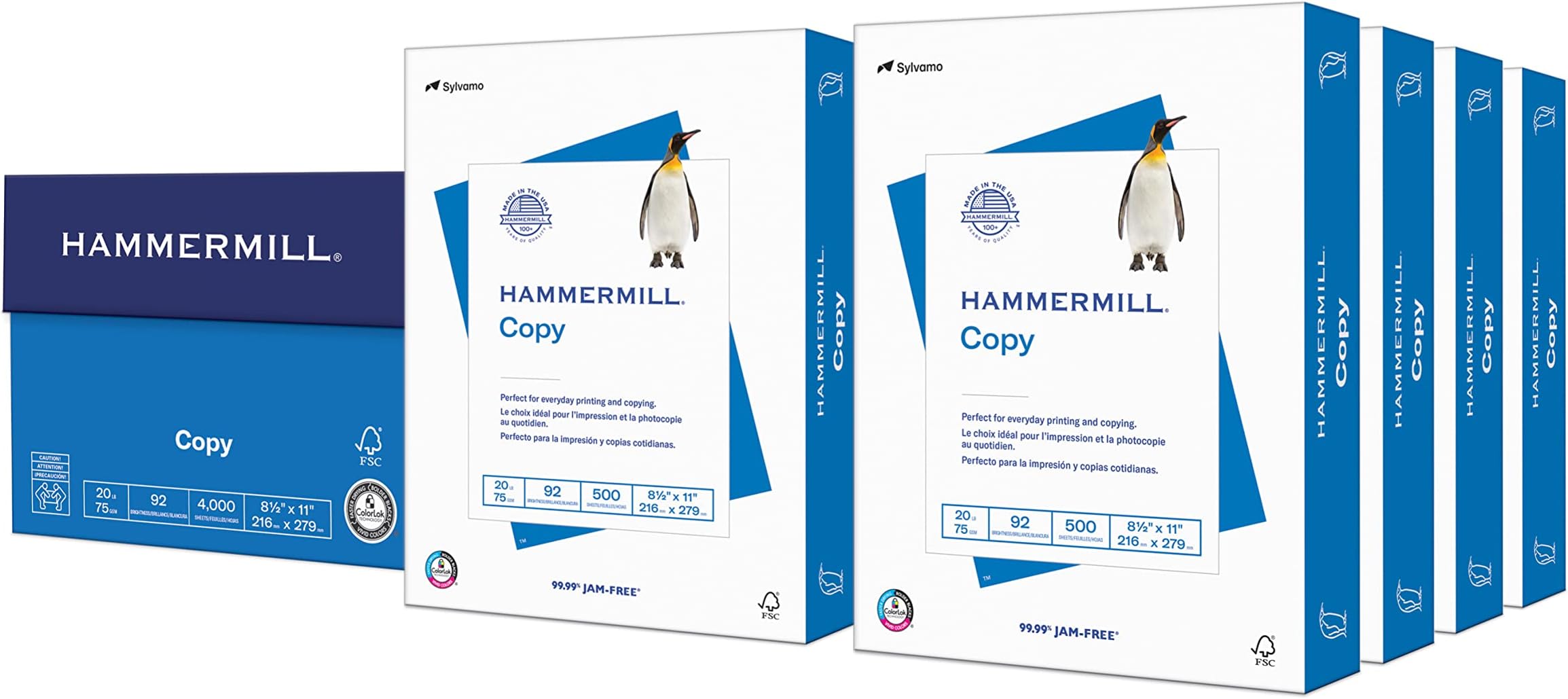 Hammermill Printer Paper, 20 lb Copy Paper, 8.5 x 11 8 Ream (4,000