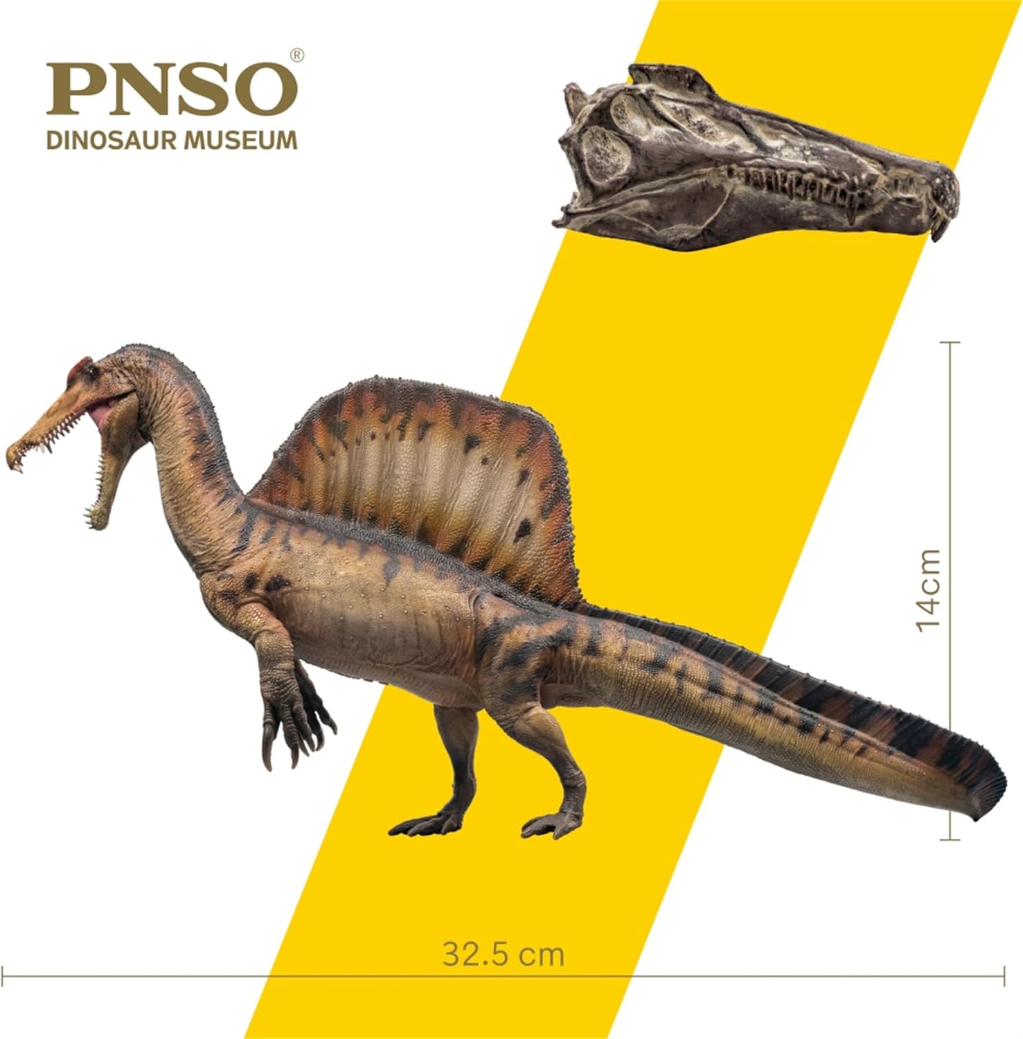 Dinosaur Museums Series 19AYMEN The Spinosaurus 1:35 Scientific Art Model PVC Animal Figure Gift