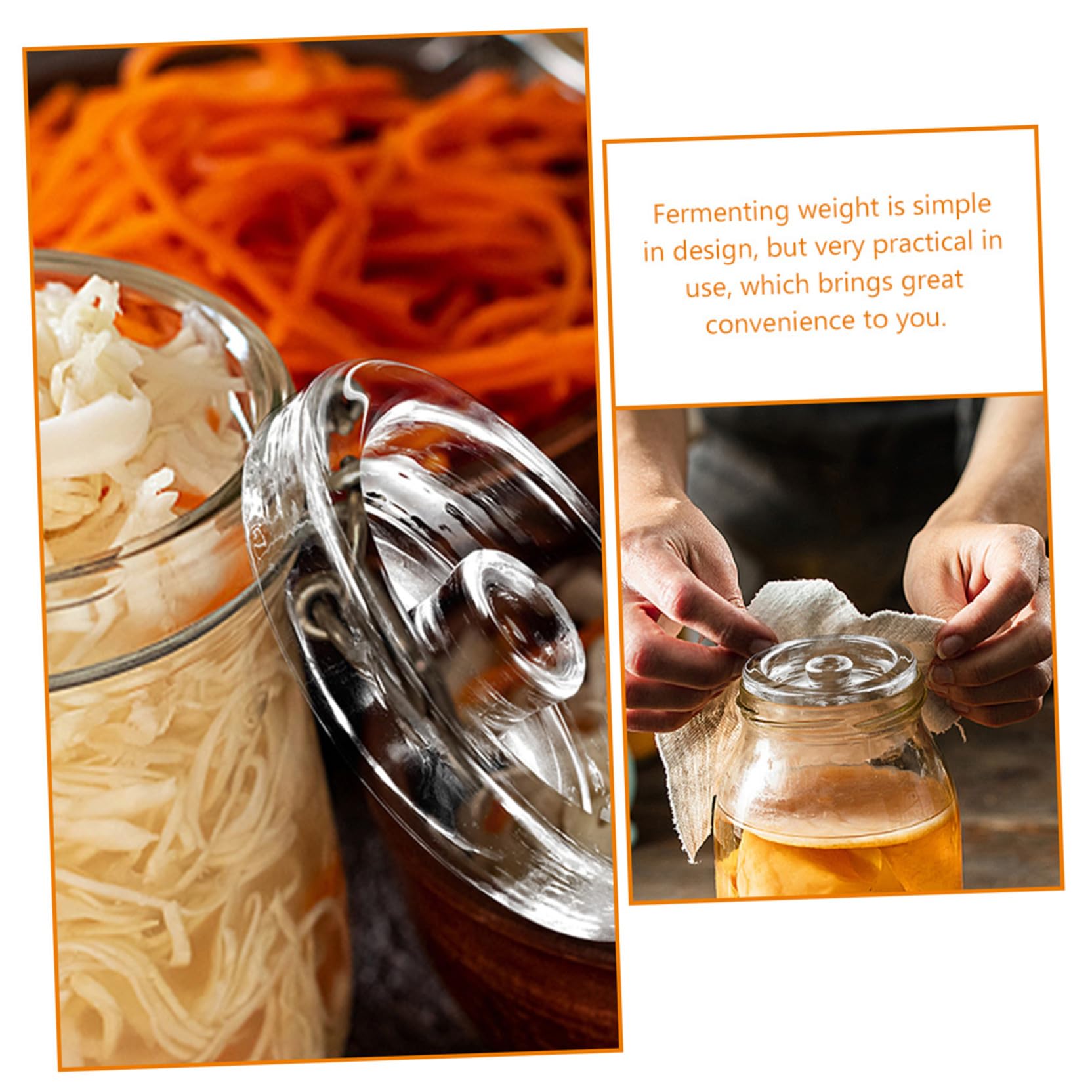 Gärgewichte aus Glas 2 Stück für Fermentation mit Transparentem Glasdeckel und Praktischem Griffdesign zum Einfachen Fermentieren und Aufbewahren