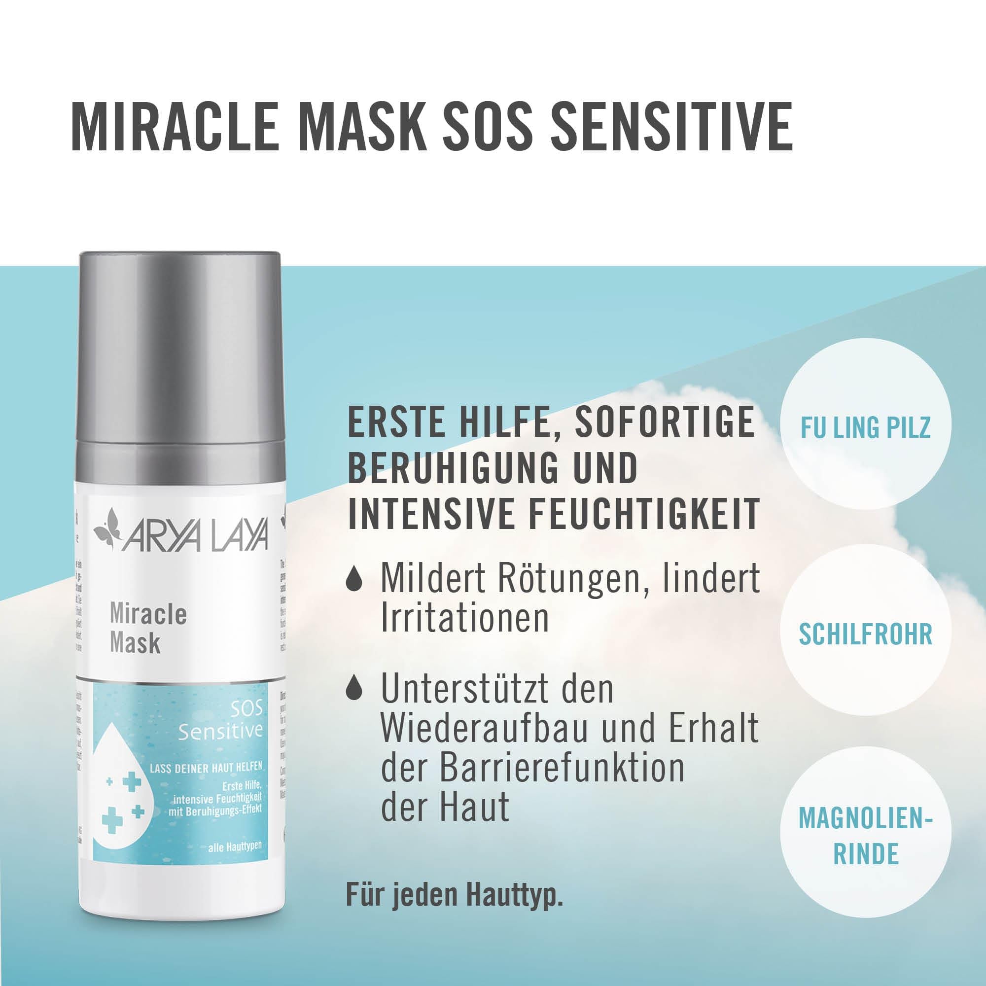 ARYA LAYA Miracle Mask Trio, 3 x 30 ml: pflegende Gesichtsmasken im Set, für alle Hauttypen: mit Glow-Effekt, Glättungs-Effekt & Beruhigungs-Effekt