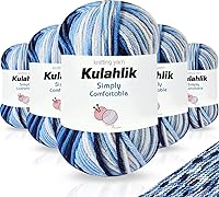 Vista 93 de 250g (5x50g) de hilo acrílico para crochet/tejido, hilo de gradiente de colores, 5 rollos de madejas, perfecto para cualquier proyecto de mini