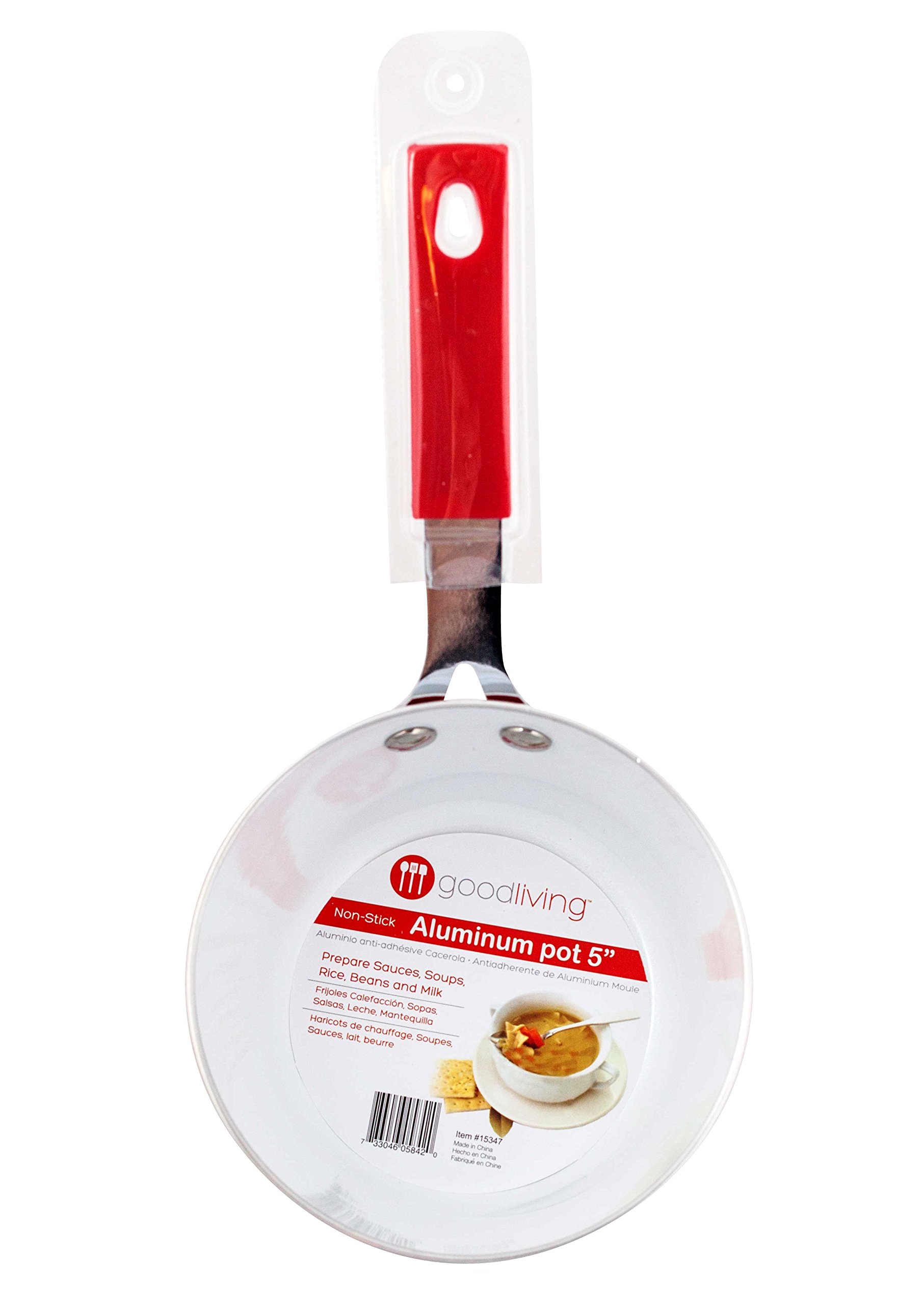 Pot anti-adhésif en aluminium 12,7 cm rouge pour cuisson sans attacher