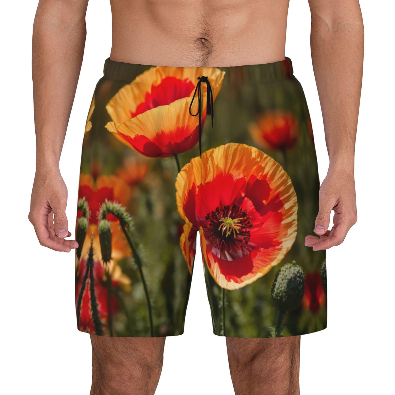 Short de bain pour homme séchage rapide EdWal imprimé fleurs - 8