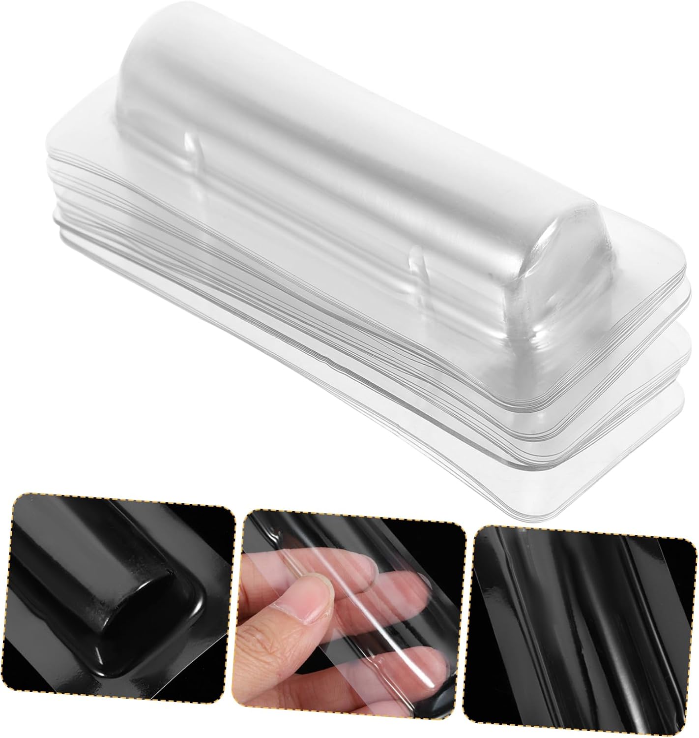 PartyKindom 50Pcs Transparent Pouches Clear Money Holders for Cash and Cards Holder with Top Design for Travel and Organization