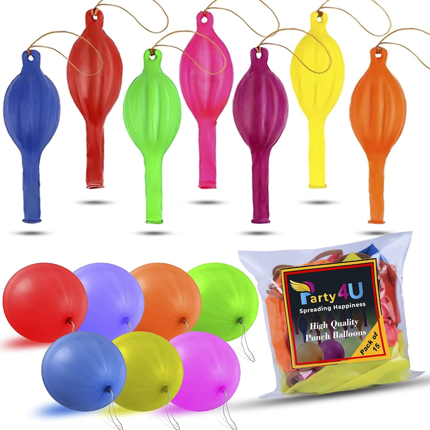 Party4U 15 Large Punch Balloons For Kids 18 Inch Strong Punching