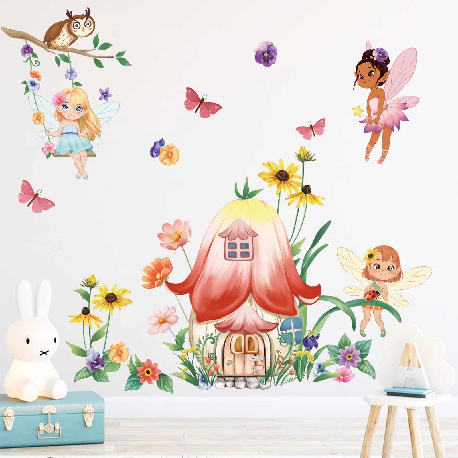 Fairy Angel Wall Sticker Flower Fairy Wall Decals Fairy
