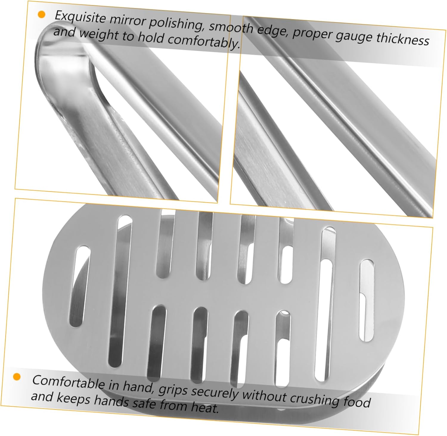 3pcs Multifunctional Food Tongs Stainless Steel Steak Clip Tongs for Serving Food