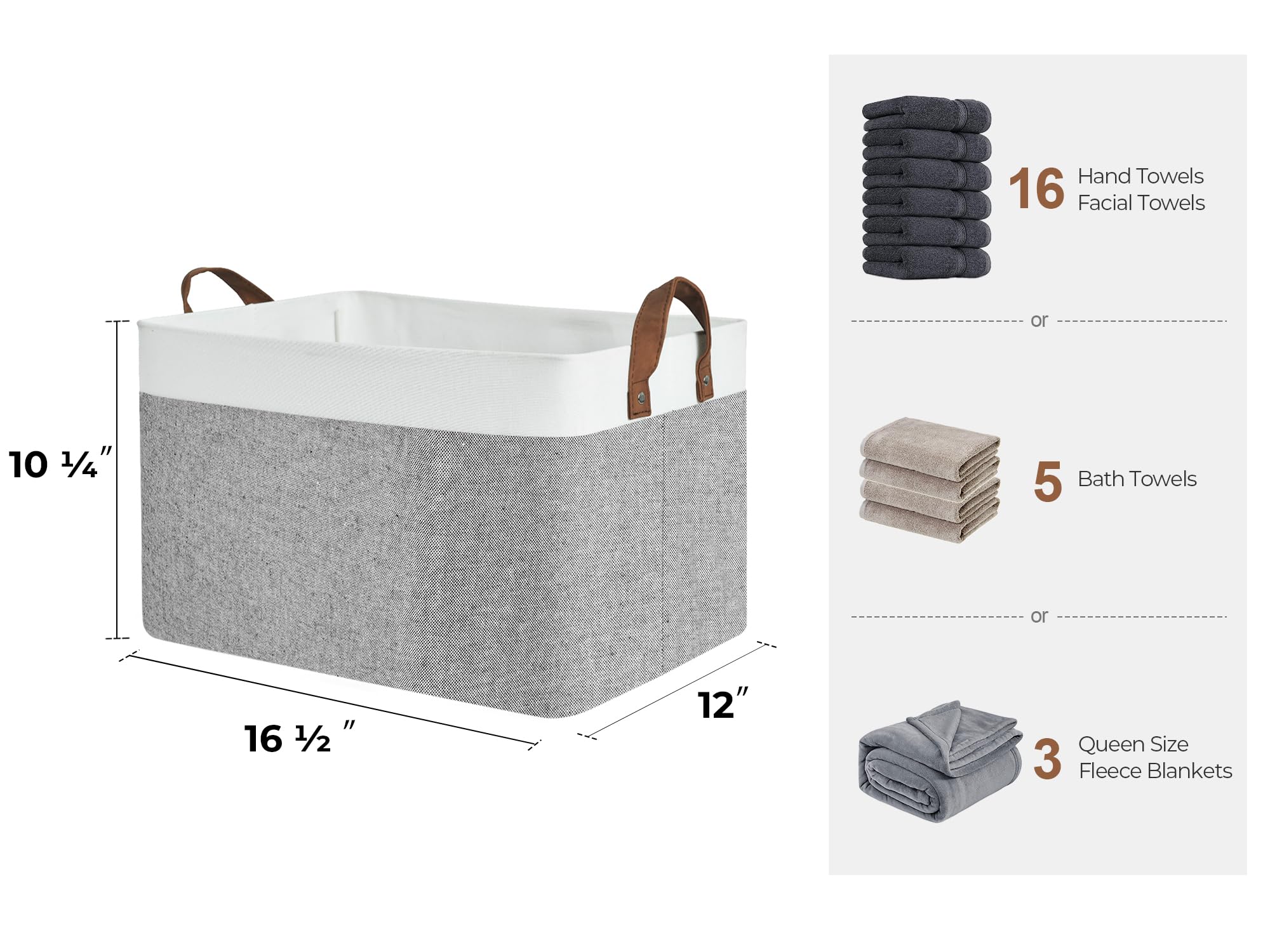 StorageWorks Fabric Storage Baskets for Shelves Wardrobe Storage Boxes for Clothes Large Storage Bins with Metal Frame - Image 2