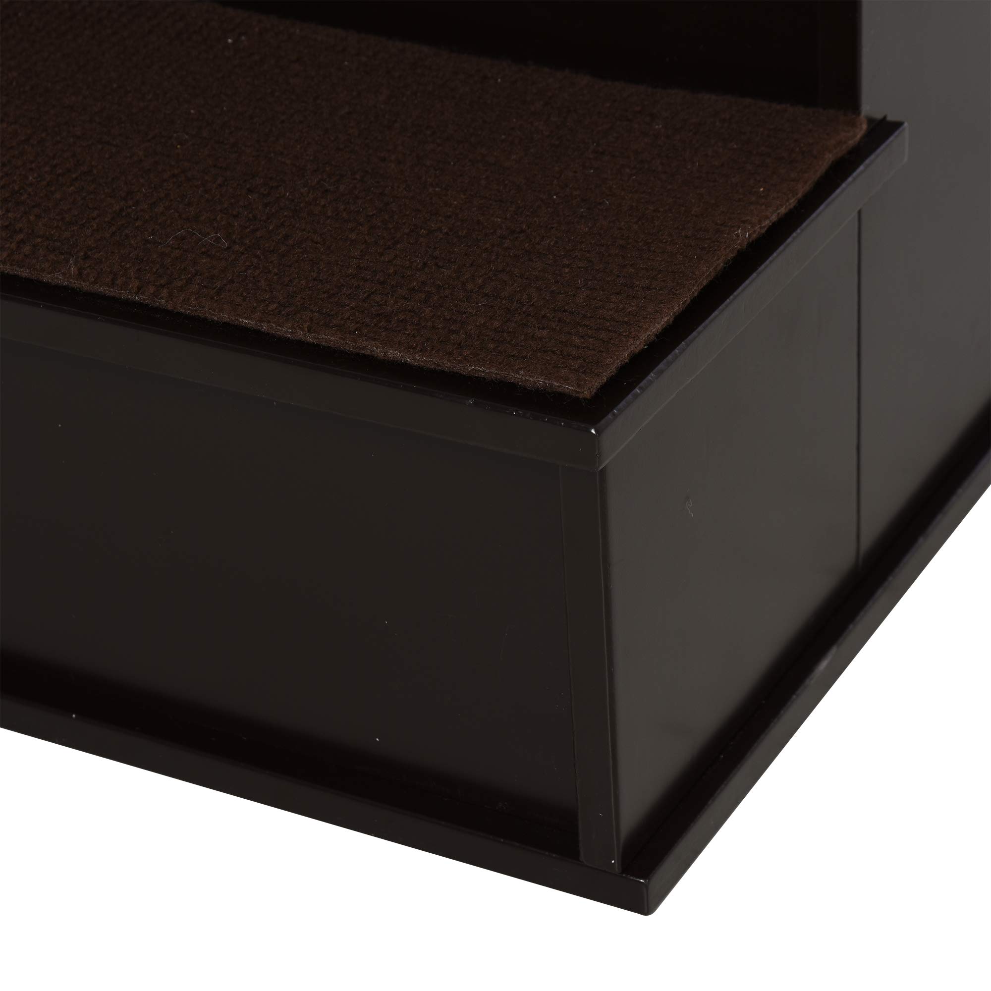 PawHut Haustiertreppe 4-stufige Hundetreppe Katzentreppe Einstiegshilfe mit Rutschfester Matte Haustierleiter für Auto Bett Sofa Dunkelbraun 40 x 59 x 54,2 cm