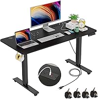 Vista 19 de farexon Escritorio Eléctrico de Pie de 55 x 24 con Altura Ajustable con Estación de Carga, Escritorio de Pie con Ruedas, Tomacorrientes, Alfombrilla