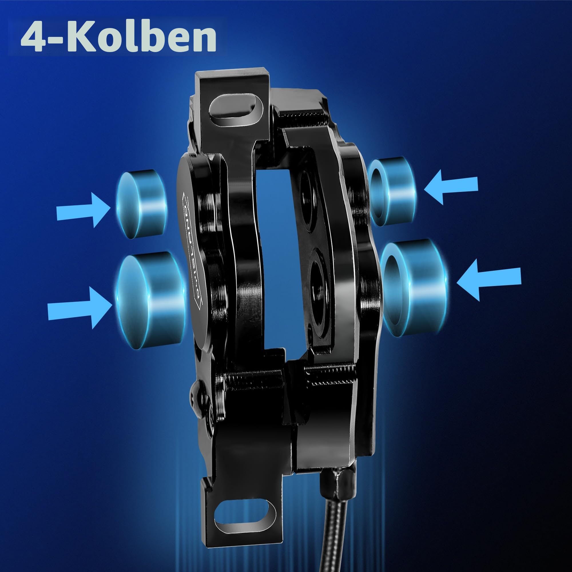 E-Bike Hydraulisches Scheibenbremsen Set 4-Kolben/2-Kolben, 2-pin/3-pin Vorinstallierter Mineralöl-Bremsensatz, Mit 2 Stück 180mm Rotoren