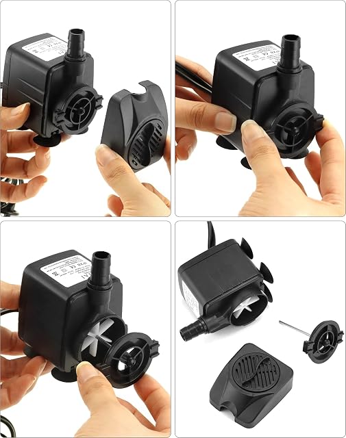 Foto 8 de 8 de QWORK® Mini Bomba de Agua Sumergible, 800L/H, 15W, bomba de fuente interior con iluminación