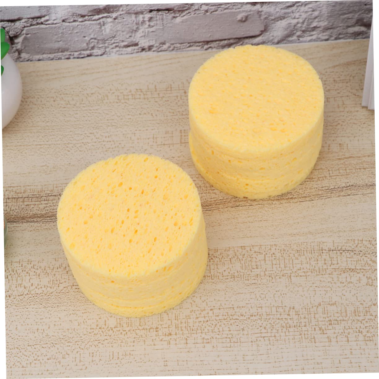 Healeved 30pezzi Spugne Struccanti Legno Per Per Rimuovere Makeup Blush e Protezione Solare Colore Giallo