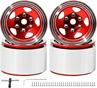 1.0 Beadlock Wheel Rim Set Aluminum Alloy RC Upgrade Parts Traxxas 1/18 TRX4M Land Rover Defender Ford Bronco #97054-1 1/24 Axial SCX24 FMS FCX24 RC Crawler Upgrade Offroad 4pcs