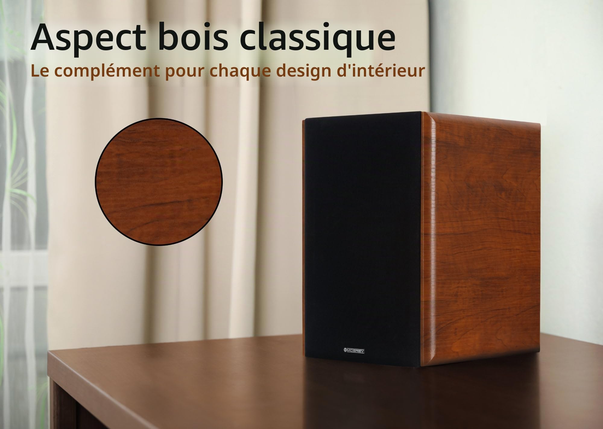 McGrey BSS-365 BN 6, 5" Enceintes HiFi Bibliothèque Paire Marron 2X 60W RMS