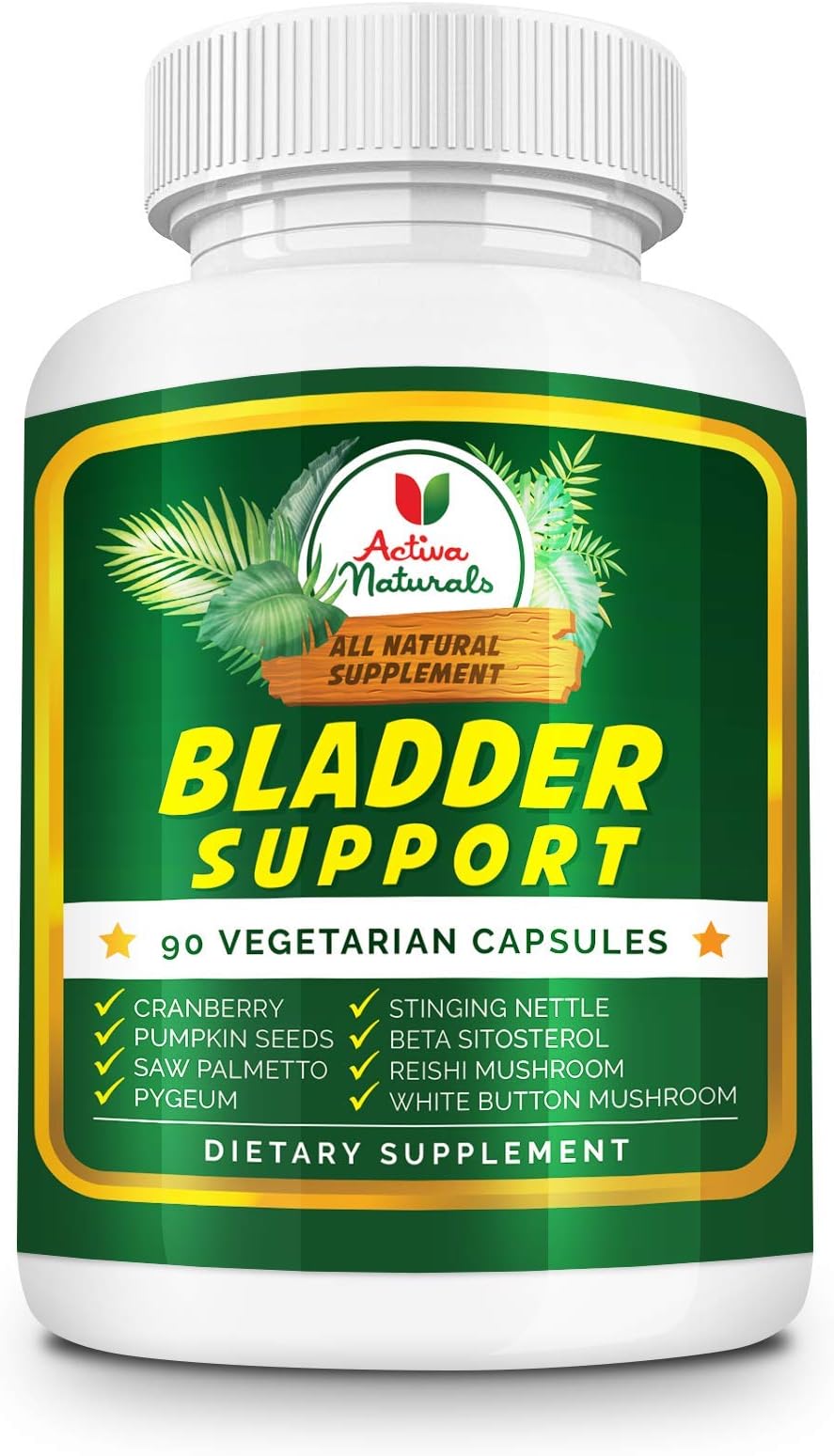 Saw Palmetto Supplement, Bladder Health Support Vitamins with Beta-Sitosterol, Cranberry, Pumpkin Seeds, and White Button Mushrooms, Vegan, 90 Veggie Capsules (30 Servings)