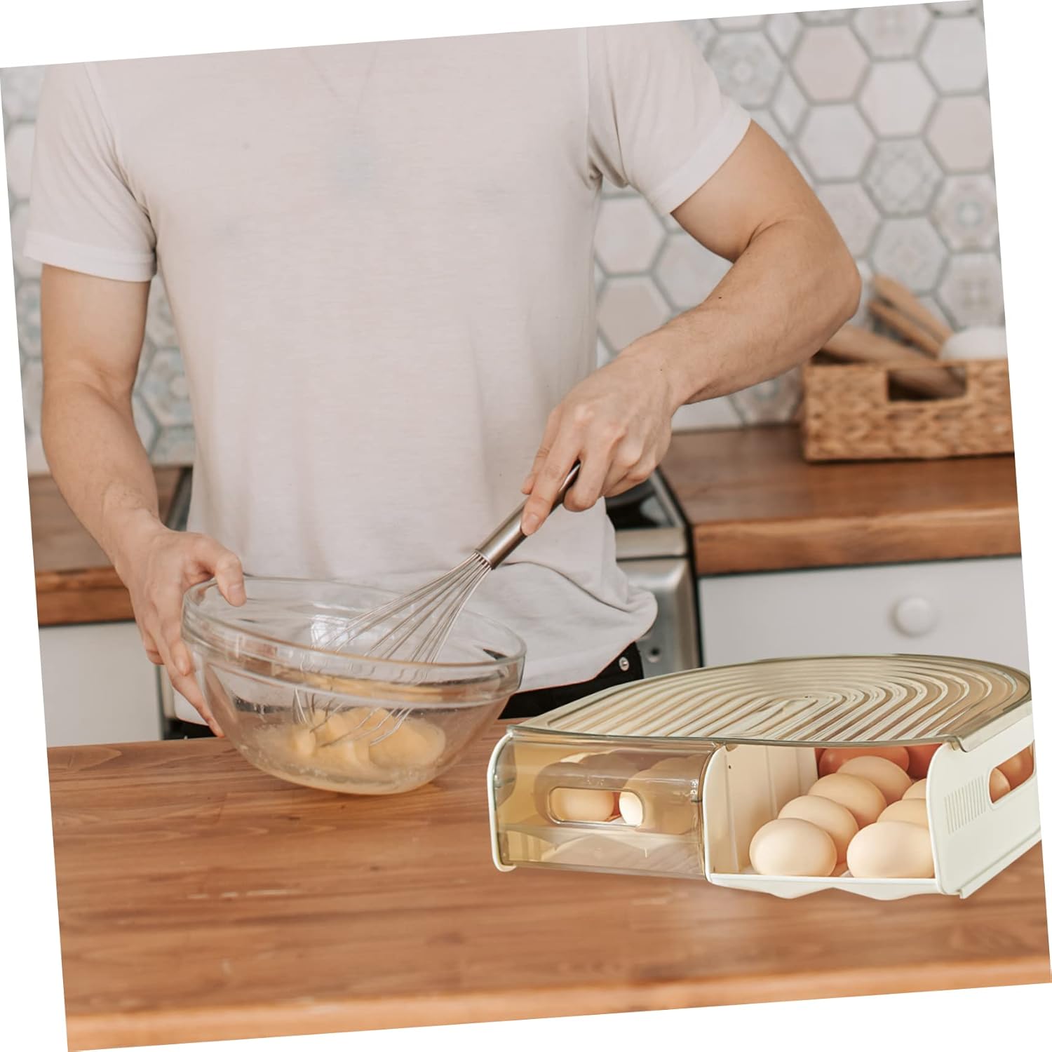 Egg Storage Box Egg Carton Household Storage Box Organizer for Refrigerator Multi-function Tray Thickened Tray