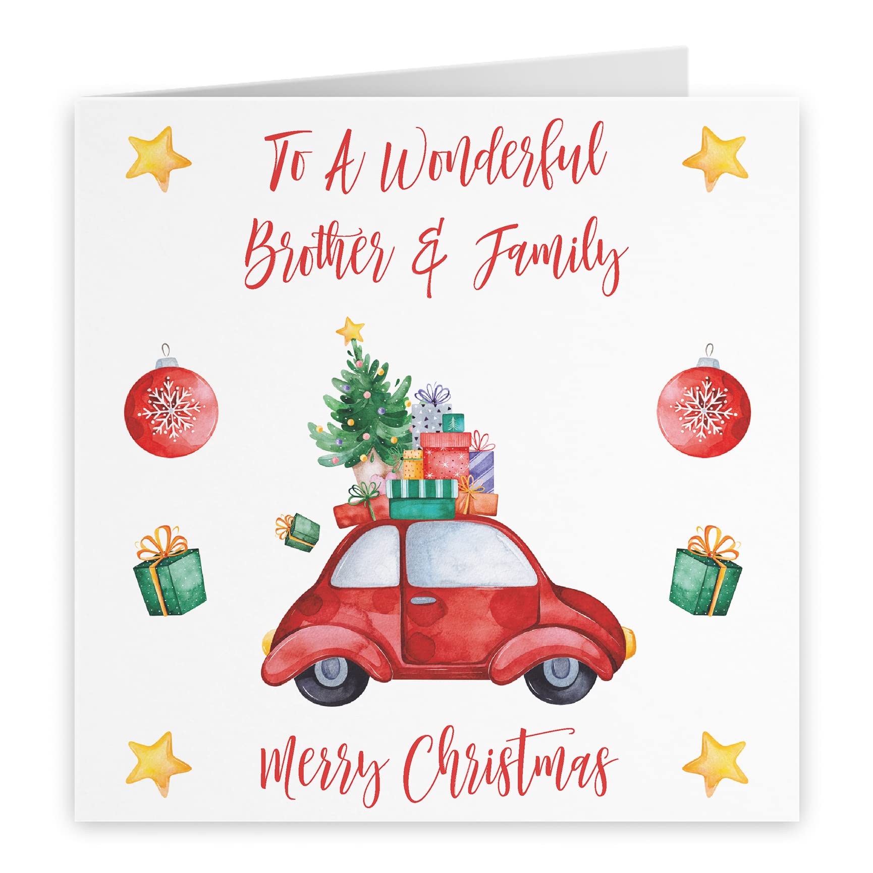 Hunts England - Brother And Family Christmas Card - To A Wonderful Brother & Family - Merry Christmas - Christmas Holiday Collection - Image 2
