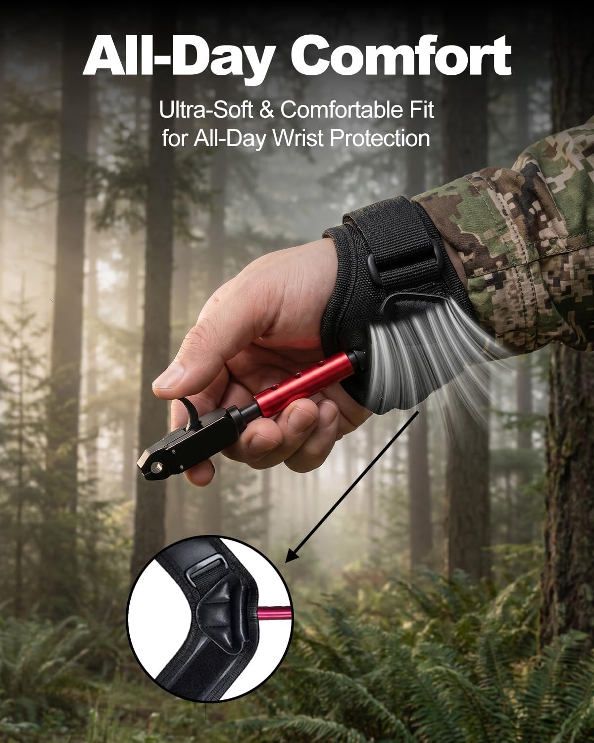 NOVASPARK Compound Bow Wrist Release Aid, Auto-Closing Dual-Caliper Trigger | 3 Length Settings, 360-Degree Swivel Head, Ambidextrous Fit, Padded Strap for Adults and Youth, Target Practice and Hunting