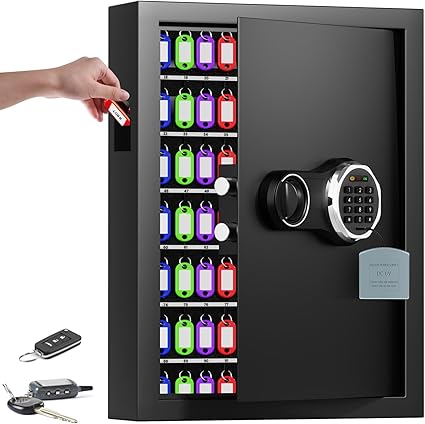 158 Keys Combination Lock Key Cabinet, Anti-Theft Key Lock Box with Key Tags, Key Organizer Wall Mount for Car Garage House Rental Office Business
