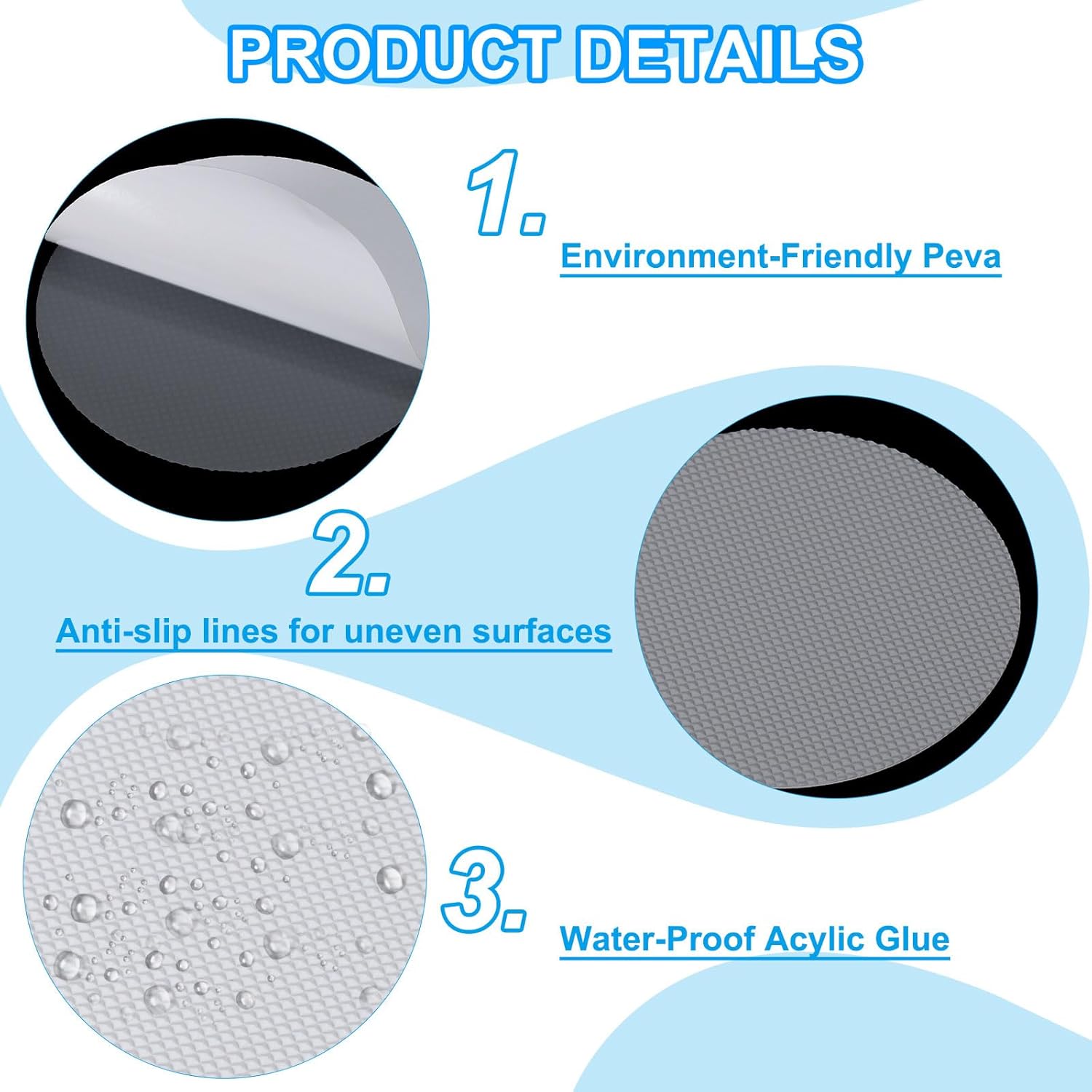PATIKIL Bathtub Non Slip Stickers, 6 Pack Safety Shower Floor Anti Slip Stickers with Adhesive Decals Scraper for Bath Tub Shower Floor Stair, Clear