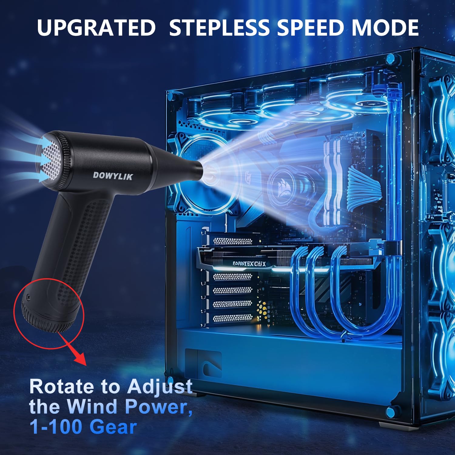 Plumero de aire comprimido, limpiador de teclado de 100000 RPM para oficina, reutilizable, buen reemplazo, mini plumero de aire inalámbrico, soplador de aire de limpieza de PC, plumero de