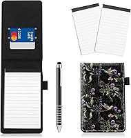 Vista 20 de Juego de 4 soportes para bloc de notas de tamaño de bolsillo, de piel sintética, mini bloc de notas con 2 bloc de notas pequeños y lápiz capacitivo