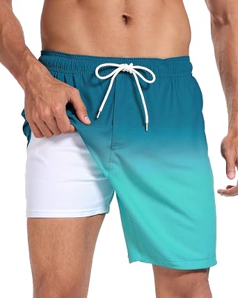 Mens Swim Trunks, Quick-Dry Beach Board Shorts with Pockets