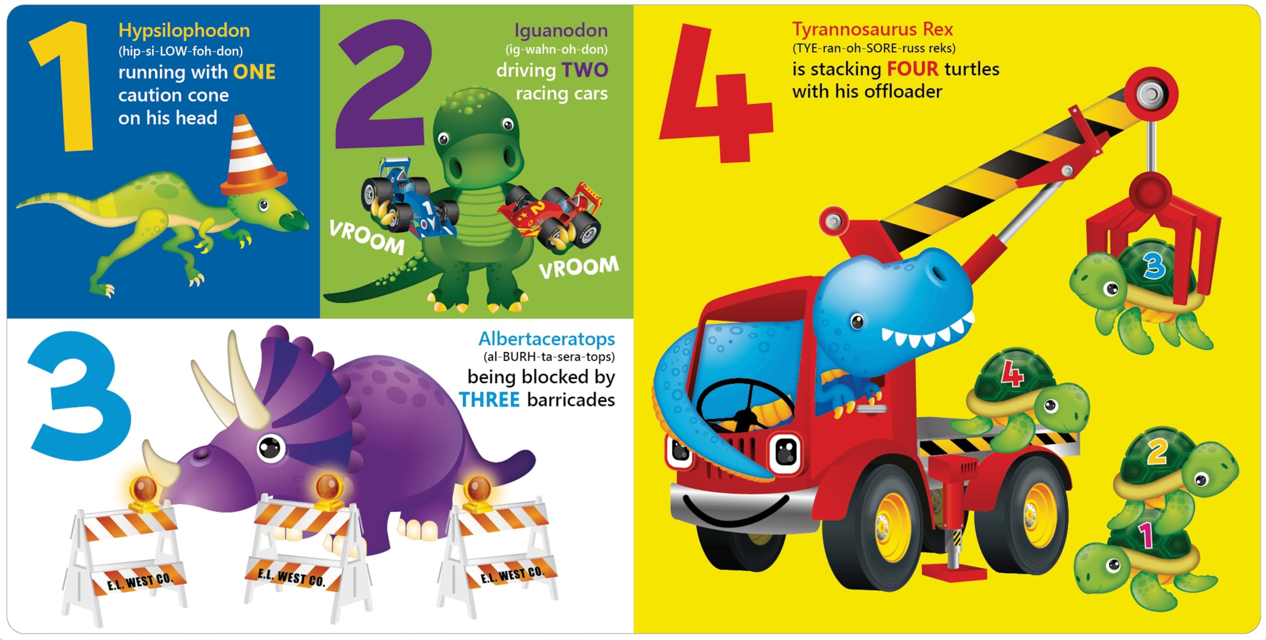 Dinosaurs and Diggers 123 Toddlers Counting - Kids Books - Childrens Books - Toddler Books by Page Publications - Image 3